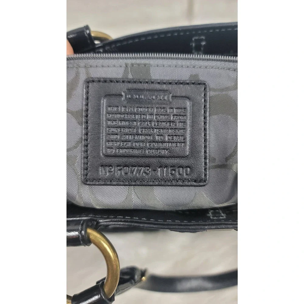 COACH Black Patent Leather Tote F0773-11500 - Picture 8 of 8